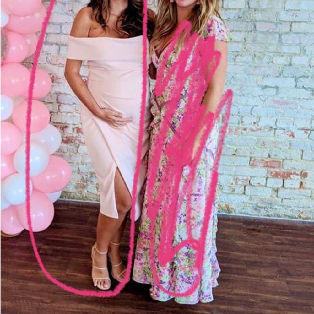 Pink off shoulder dress